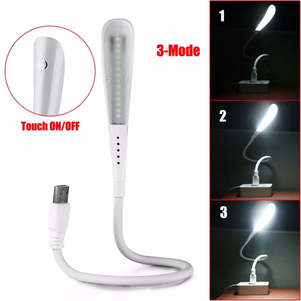 1Pc Flexible Mini USB Night Light Computer Laptop Notebook USB LED Reading Light Lamp Portable DC 5V