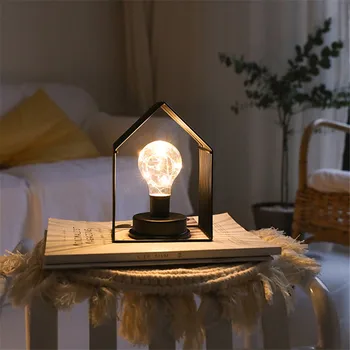 

Vintage Bedroom Table Lamp Battery Powered Bedside Night Light with Switch Creative Home Decoration