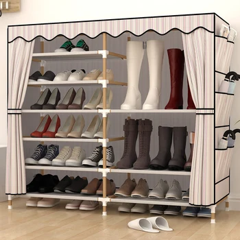 

Shoe cabinet shoe rack simple household simple economical solid wood multi-layer dustproof multi-functional dormitory shoe rack