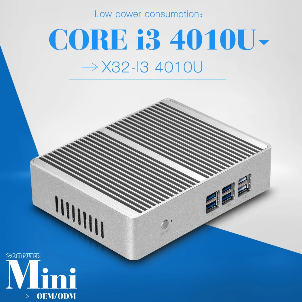 x32 i3 4010u 1.6GHZ fanless industrial Mini Computer station thin client OPTION RAM SSD