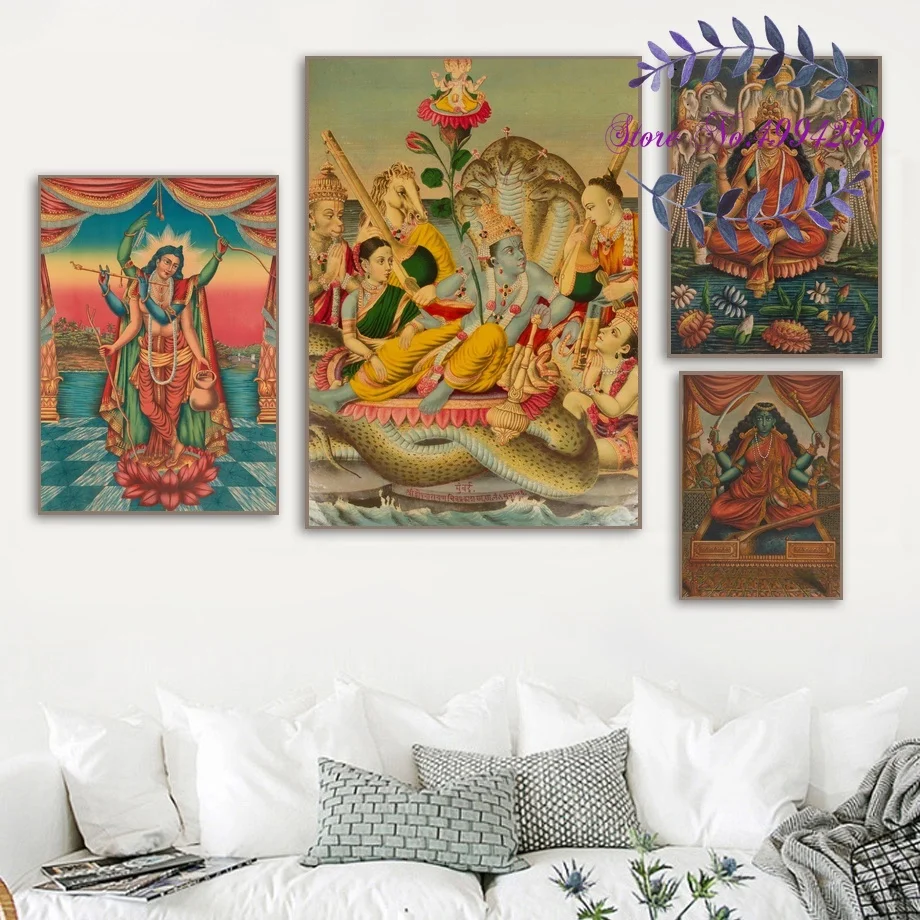 

Abstract India Fine Art Indian Hindu Shiva Parvati God Poster Canvas Art Print Home Decor