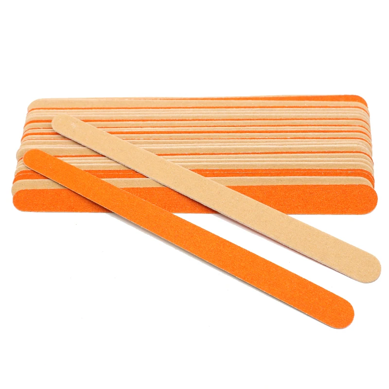 

50Pcs Nail Art Sanding Files Double-sided Wooden Buffer Nail Art Files Orange Emery Board Lime a ongle Sandpaper Manicure Buffer