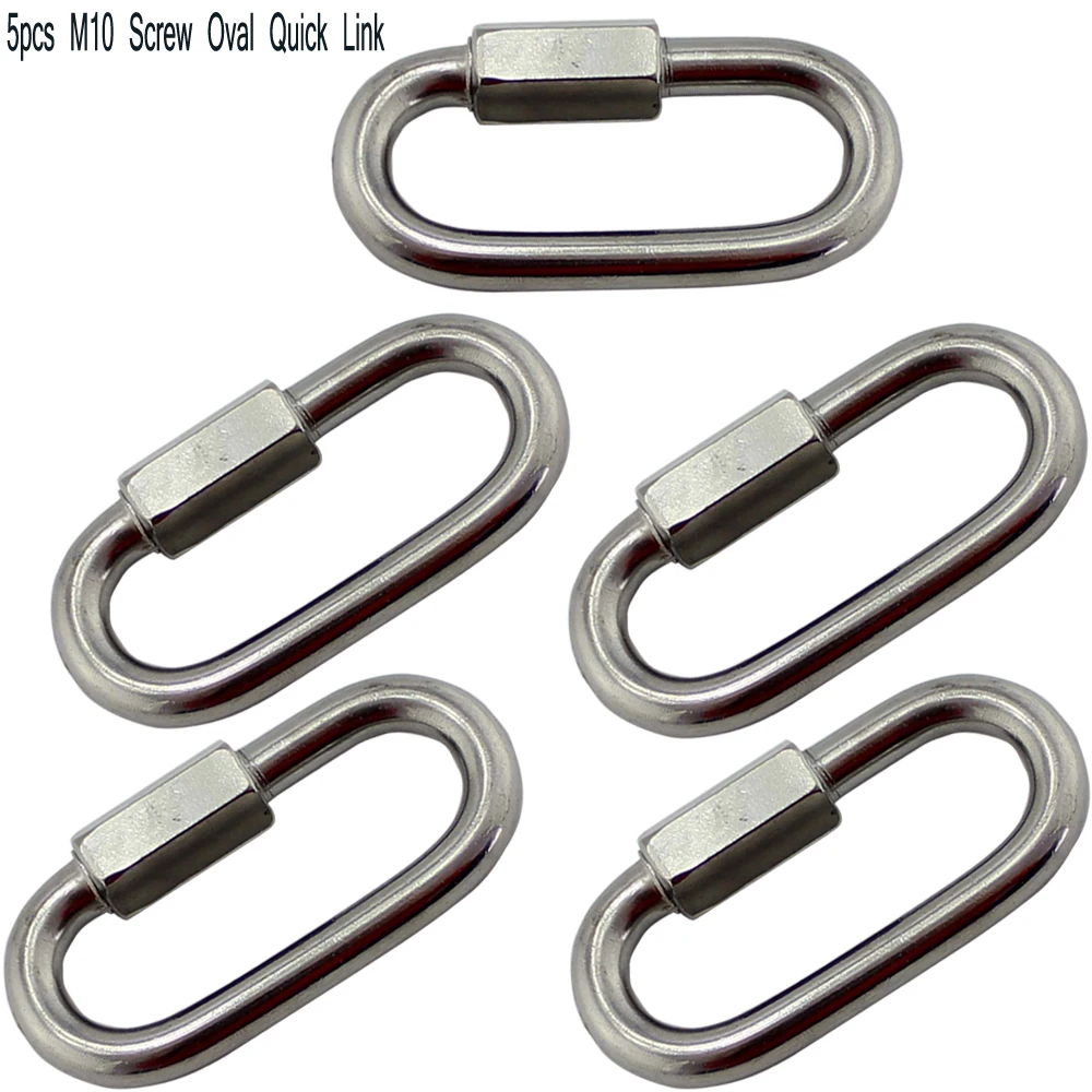 Stainless Steel 304/316 Screw Oval Quick Link Carabiner Ring for Chain 5pcs of M10 multifunctional stainless simple snap hook stainless steel 304 quick link lock ring hook lanyard hook carabiner 6 60mm 5pcs