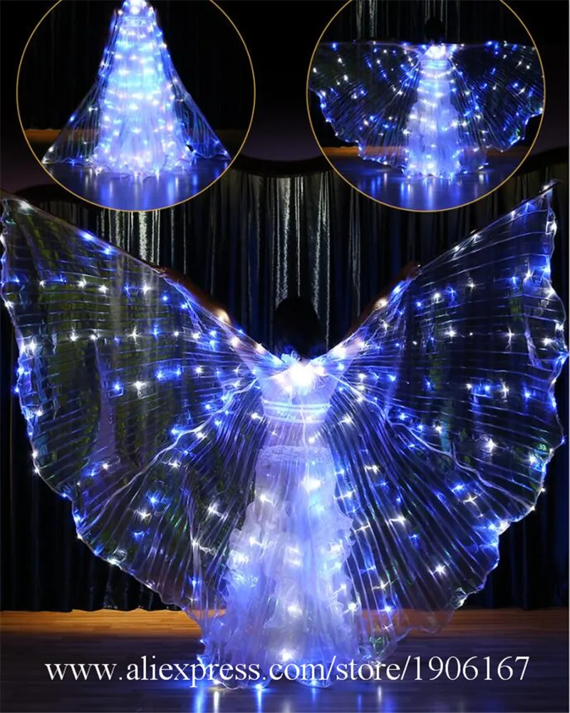 Bellydance colorful led light wings perform dress wings butterfly wears led costumes bar luminous cloak led5