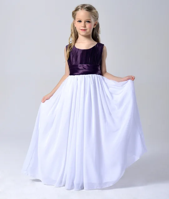 Fashion white and purple bowed chiffon applique wrap summer maxi dress