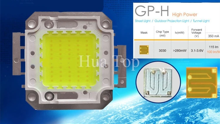 100 Вт epistar чипы для прожектор 3000MA 32-35 В свет лампы SMD COB Чип 8000-9000LM Integrated высокая мощность светодиодных чипов 100 Вт