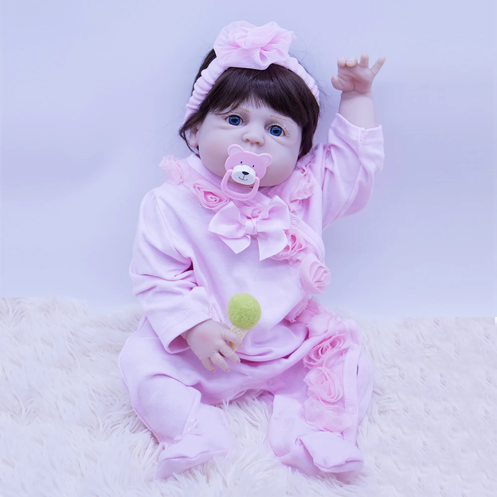 

22'' 55cm full Silicone Reborn Baby Girl Dolls Realistic Looking Newborn Baby Doll Toddler 2019 most popular birthday gift toy