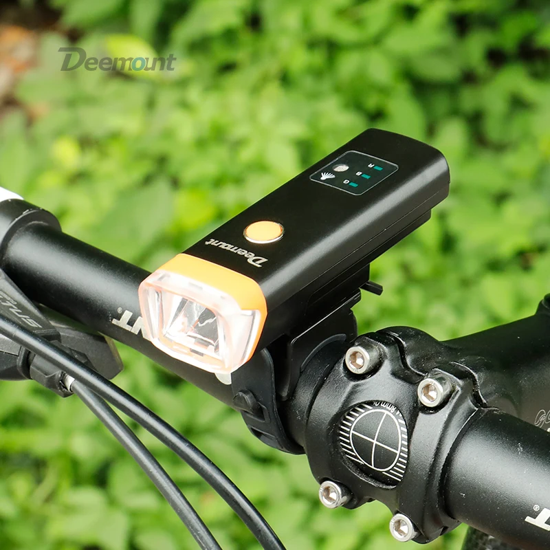 Компактная фара на руль велосипеда Deemount фонарь с USB зарядкой Передний датчиком