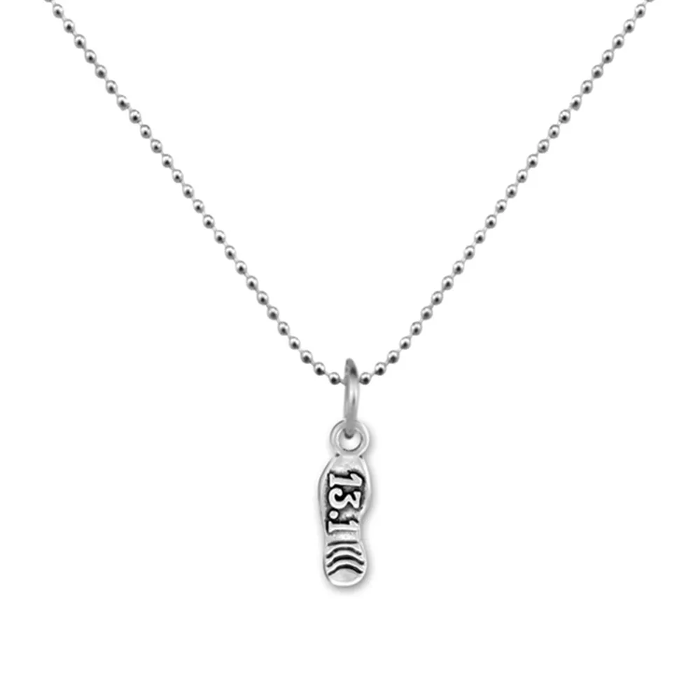 Skyrim Sports FItness Marathon 13.1 & 26.2 Running Shoe Olympic Games Charm Pendant Ball Chain Necklace