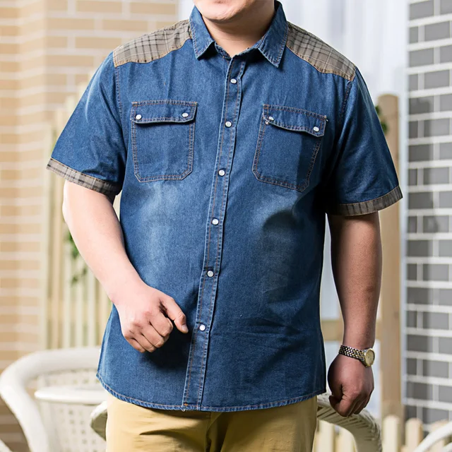 big men's denim shirts