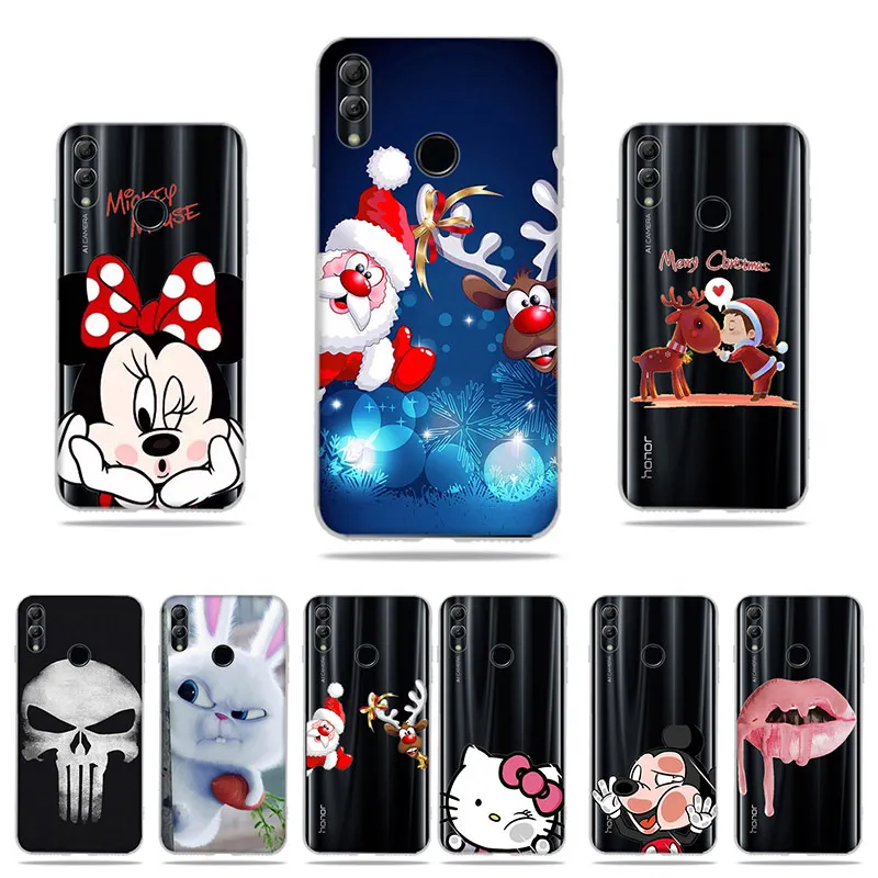 

Cute Anime Snowman Case For Huawei Honor 10 10 Lite Cover Paint Cartoon Christmas Santa Claus Deer Cases For Honor 9 Honor9 Lite