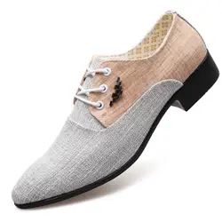 Sycatree/парусиновая обувь для мужчин, популярная мужская повседневная обувь на шнуровке с острым носком, модная кожаная обувь, модные деловые