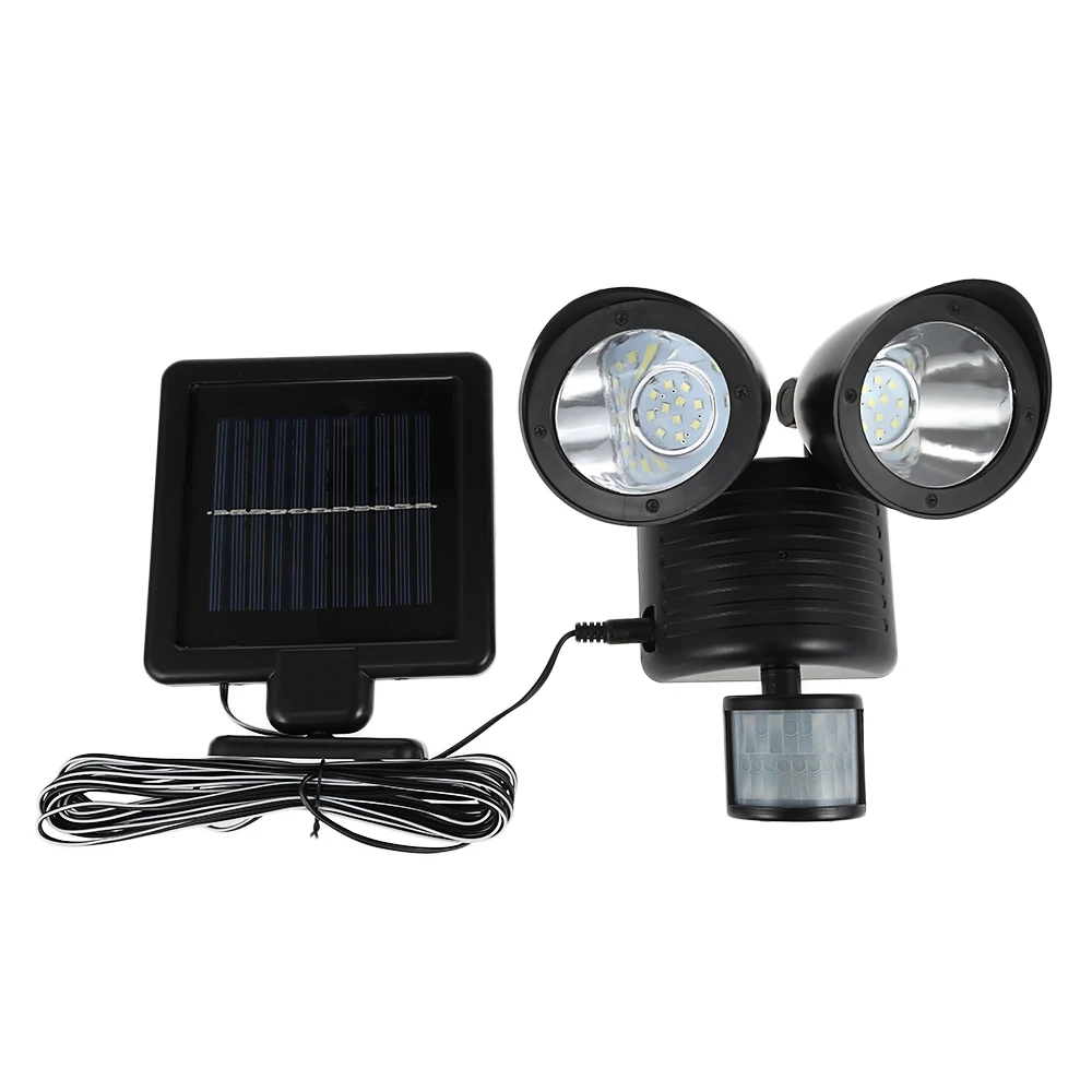 

Dual Head Infrared Motion Sensor Solar Light LED Floodlight Wall Lamp