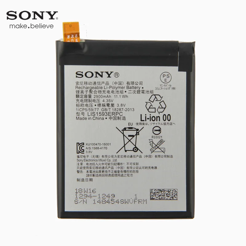 sony LIS1593ERPC Батарея для sony Xperia Z5 E6603 E6653 E6633 E6683 2900 мА-ч