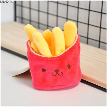 

1pcs Anime Plush Keychains Totoro Cartoon Animal Mini Creative Lovely French fries Soft Stuffed Plush Keychain Pendants toy doll