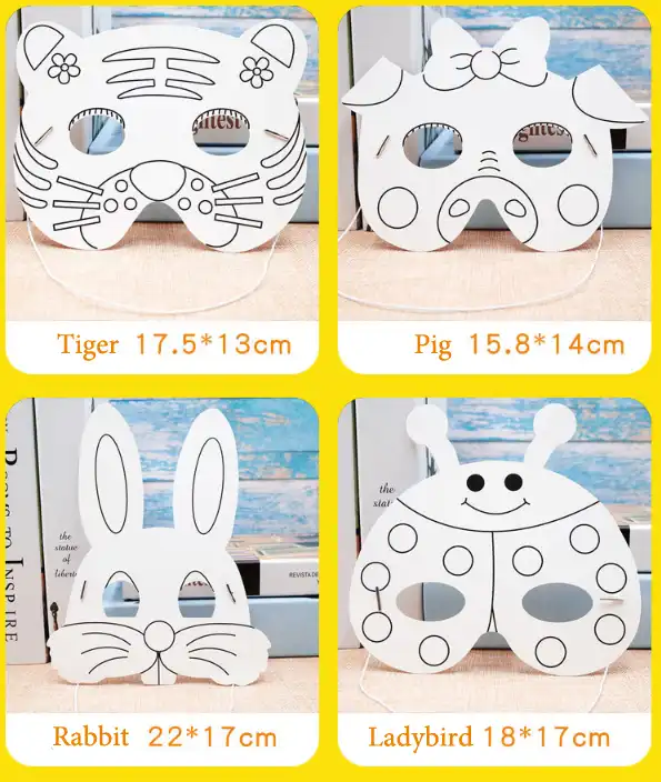 Free Shipping Diy Cartoon Animal Painting Mask Doodle Graffiti Art