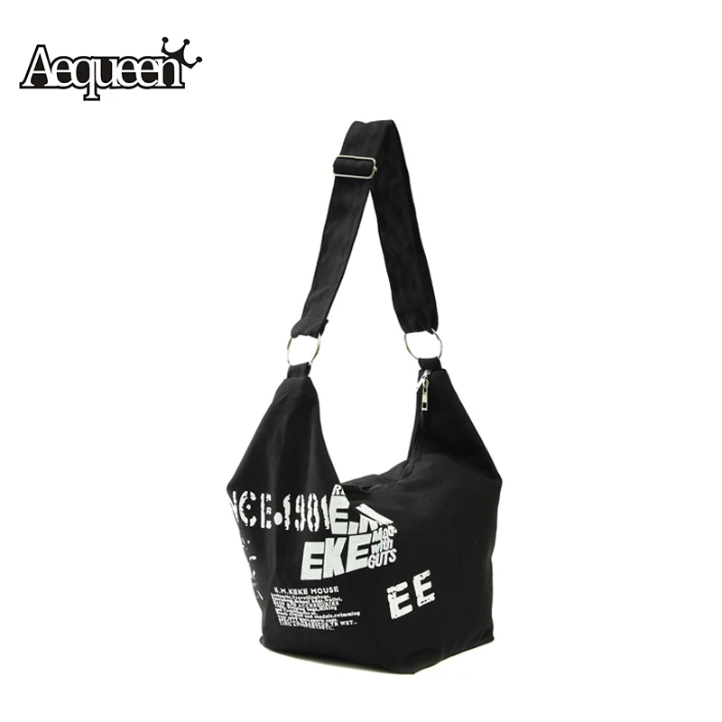 Hot Women Letter Shoulder Bags Zipper Irregular Canvas Crossedbody Ladies Female Hobos Casual Messenger Bag Girls Fashion Design