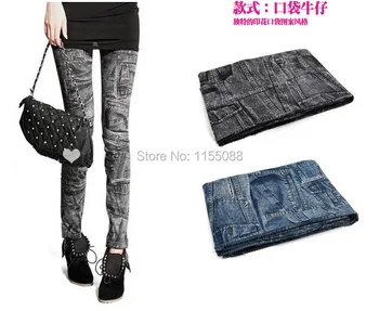 

10pcs/lot New Style Legging For Women Spring&Autumn seamless printing snowflake Hole breathable elastic Imitation Jeans Leggings