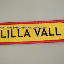 На заказ 50% вышивка патч с желтой саржевой тканью и мерроу контур логотип как железо или сшить