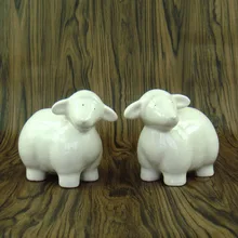 Кракле глазурованная фарфоровая овца любителей миниатюрные ручной работы керамика ягненка статуэтки год Декор ко дню рождения искусство и ремесло орнамент