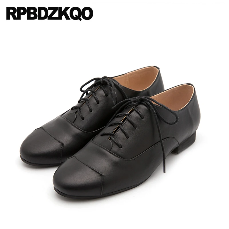 

Vintage Women Oxfords Shoes Soft Lace Up Round Toe Chinese Designer Flats China Retro Ladies British Style Japanese School Black