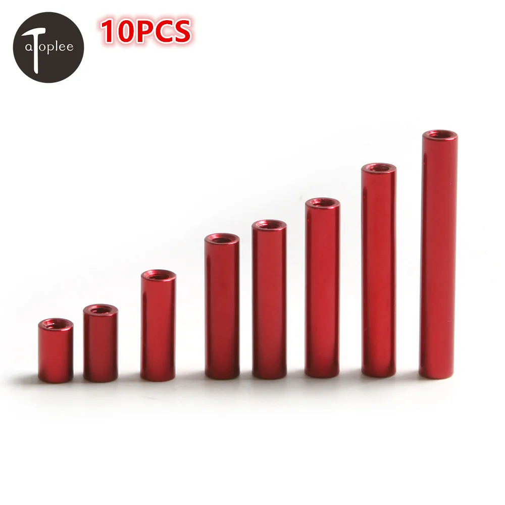 

10PCS Red CNC M3 8mm-30mm Round Aluminum Alloy Standoff Spacer Stud Fastener Column For Connecting Rod