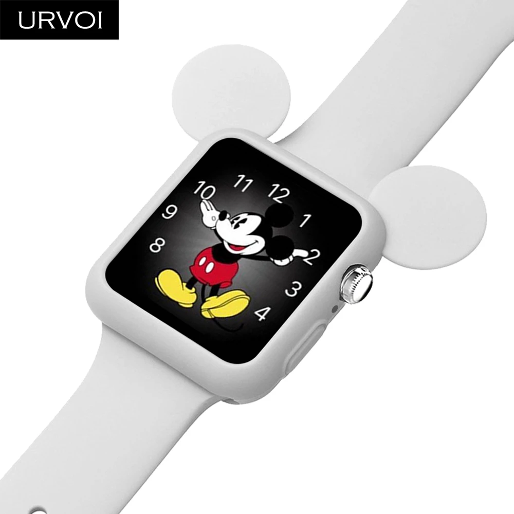URVOI Cover for apple watch case series 4 3 2 40/44mm band protector for iWatch silicone cartoon design cover for Mickey URVOI Cover for apple watch case series 4 3 2 40/44mm band protector for iWatch silicone cartoon design cover for Mickey
