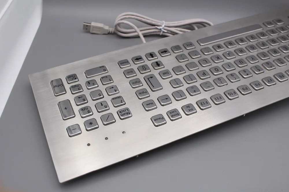 103 клавиш компьютерная клавиатура из нержавеющей стали USB металлическая