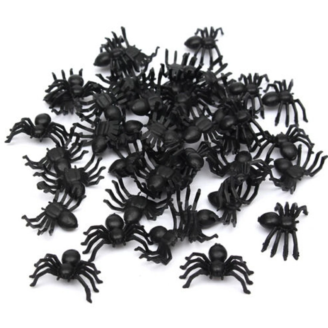 50pcs/set Spider Halloween Decoration Festival Supplies Funny Prank Toys Decoration Realistic Prop Plastic