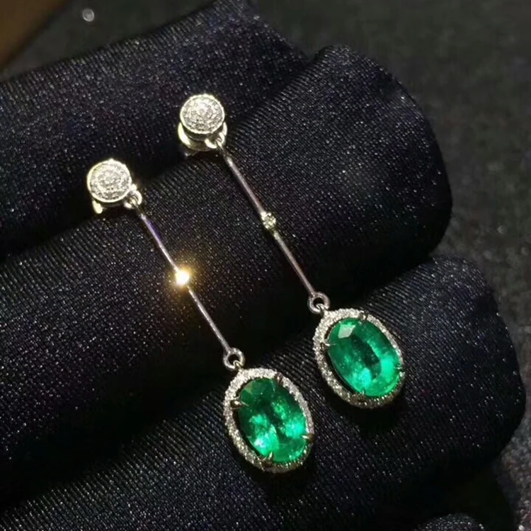 Us 67 78 49 Off Meibapj Natural Columbia Emerald Gemstone Drop Earrings Real 925 Silver Fashion Fine Charm Jewelry For Women In