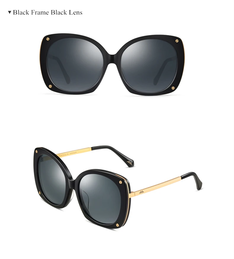 Женские элегантные квадратные солнцезащитные очки PARZIN, настоящие поляризованные линзы очки с большой оправой для вождения, летние УФ-аксессуары