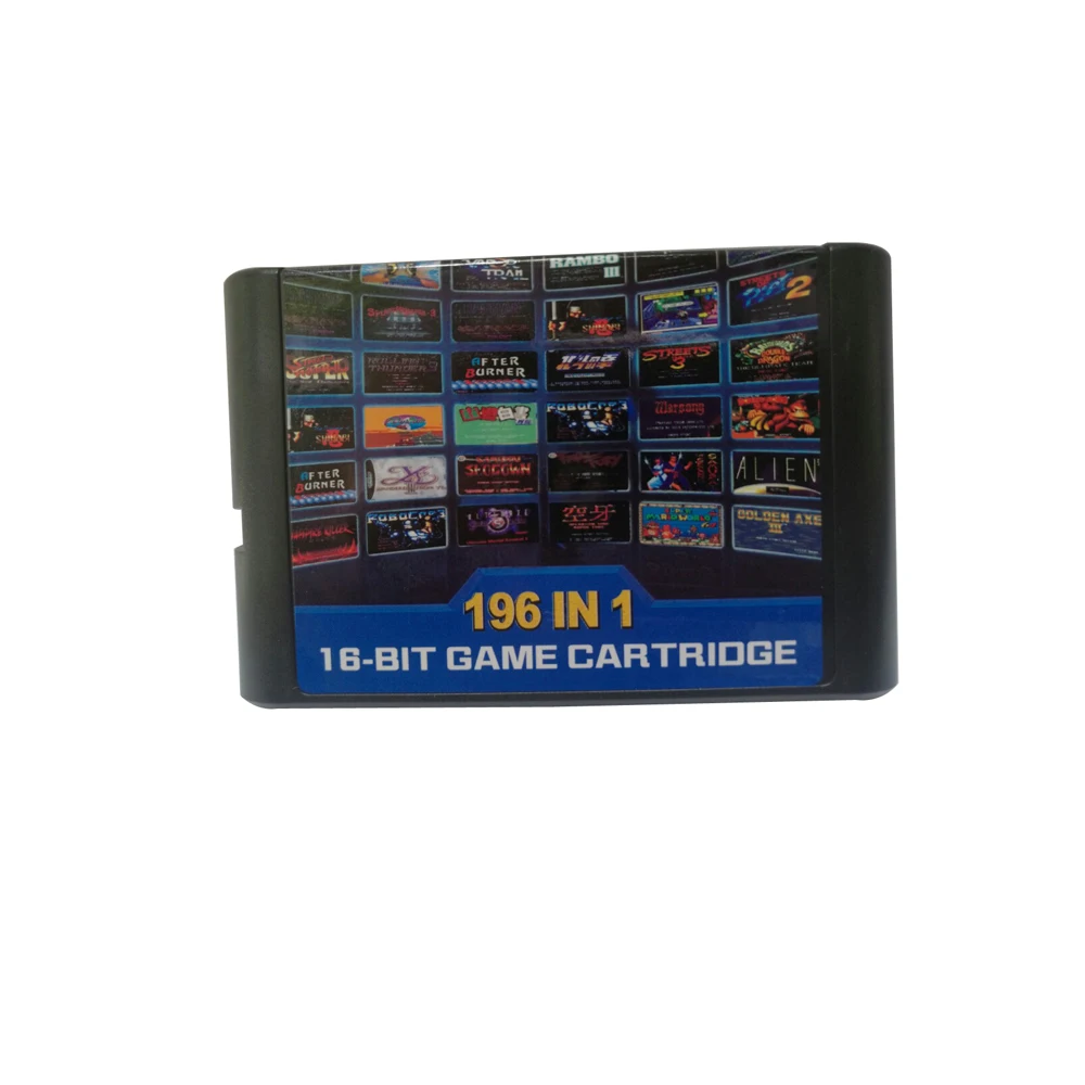 

196 in 1 multi games cards cartridge for 16 bit games For Sega Mega Drive MD For Genesis use with battery save part