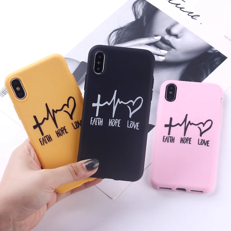 

Blessed Love Hope Faith Crucifix Christian Cross Jesus Soft Silicone Candy Case Coque For iPhone 11 6 8 8Plus X XS Max 7 7Plus