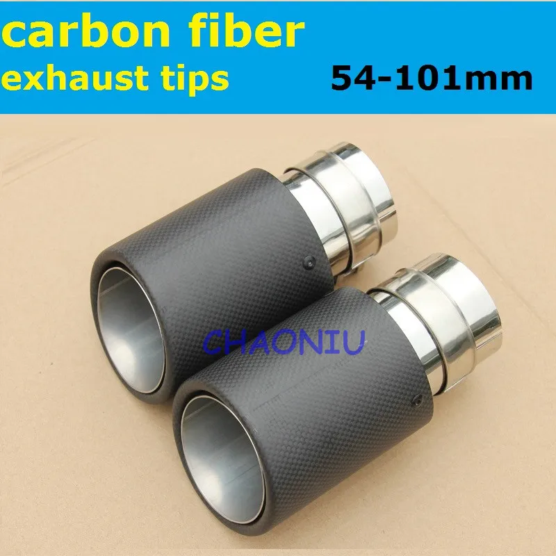 

100pcs Inlet 54mm Outlet 101mm Carbon Exhaust Tip Muffler pipe