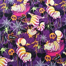 100X130 см Мультфильм Хеллоуин Алиса паук Кот Хлопок Ткань для шитья детская одежда Patchwor материал Hometextile