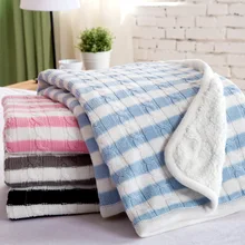 Черный белый синий розовый серый в полоску диван колени ворс детей одеяло реквизит фотографий из плотного хлопка двойной вязки одеяло 100x120 см