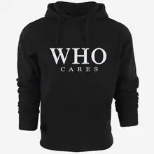 Men’s Winter Slim Hoodie Warm Casual Style Korea Style Hooded Long Sleeve With “Who Care” Sweatshirt Coat Jacket Outwear