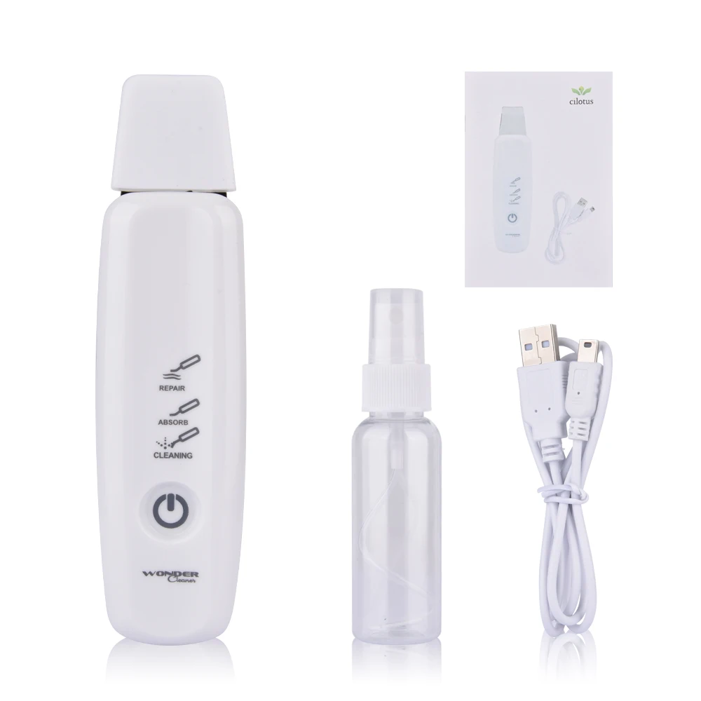 High Frequency Skin Scrubber Ultrasonic Ion Rechargeable Microdermabrasion Deep Cleaning Vibration Face Peeling Facial Massager 2