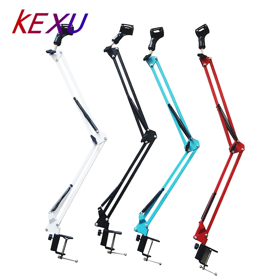 

YALI New Microphone Suspension Boom Scissor Arm Stand Holder with Table Mounting Clamp and Microphone Clip for Multi-Brand Mic