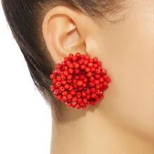 Сережка с цветком из кристаллов женские модные ювелирные изделия oorbellen в стиле барокко модные вечерние аксессуары красные рождественские серьги