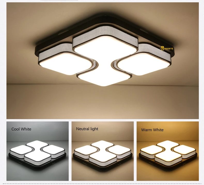 Черный/белый современный LED Потолочные светильники для Гостиная Спальня 95-265 В внутреннего освещения потолочного светильника Luminaria Teto