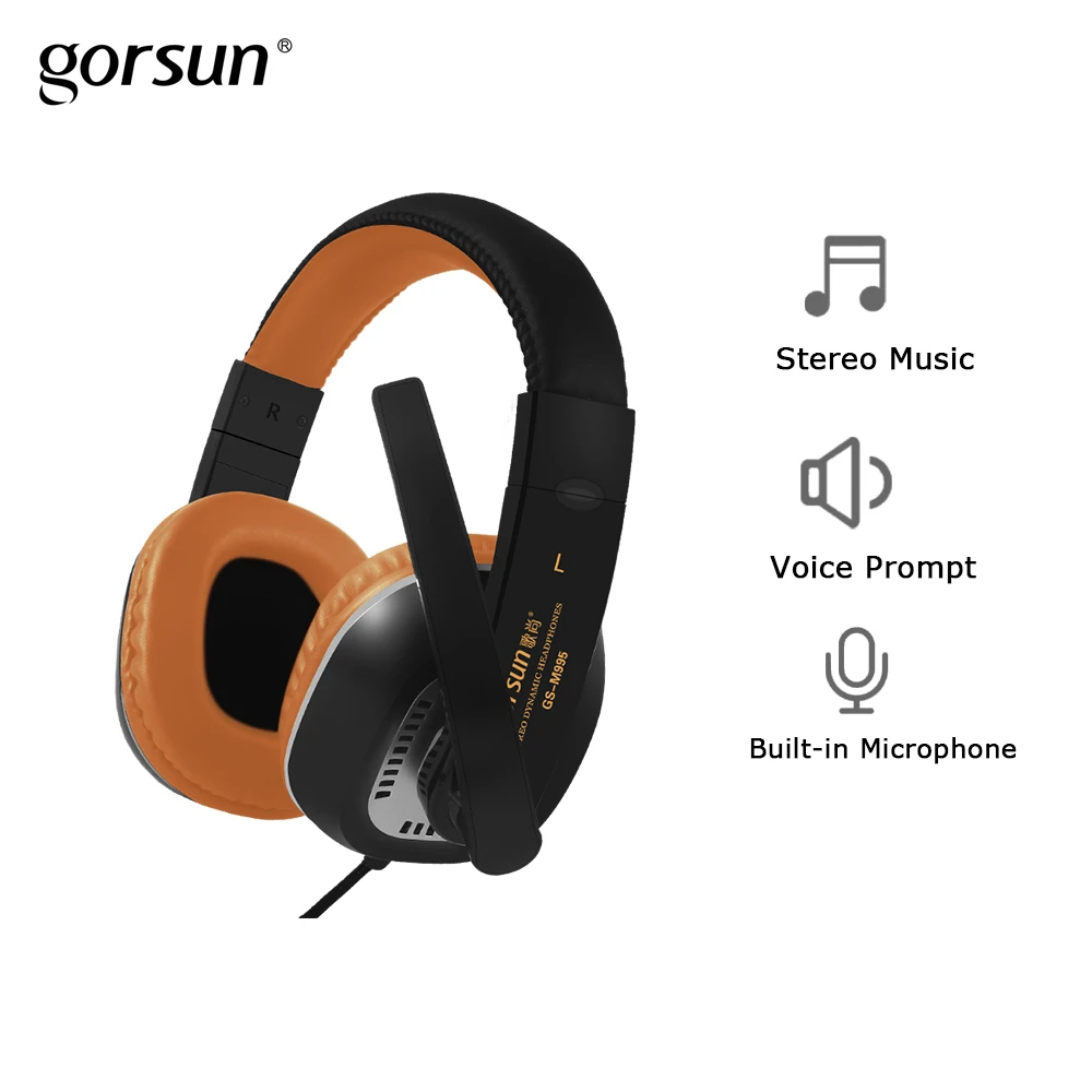 Gorsun M995 Wired Gaming Headset with Microphone Foldable Deep Bass Headphones for PC Computer Game Laptop Gorsun M995 Wired Gaming Headset with Microphone Foldable Deep Bass Headphones for PC Computer Game Laptop