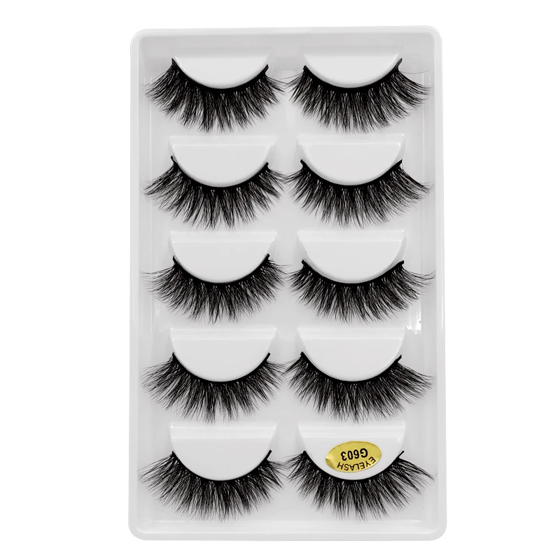 

SHIDISHANGPIN mink eyelashes mink strip lashes volume eyelash extensions eyelashes 5 pairs cilios