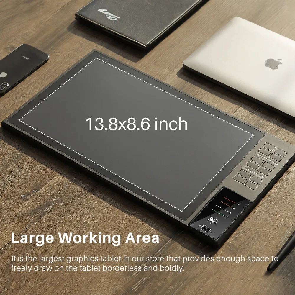  Huion GIANO WH1409 14 pulgadas 8192 niveles tableta de dibujo inalámbrico tabletas gráficas digital