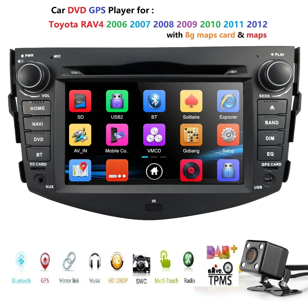 Автомобильный dvd плеер Hizpo для Toyota RAV4 Rav 4 2007 2008 2009 2010 2011 2 din 800*480 gps навигация