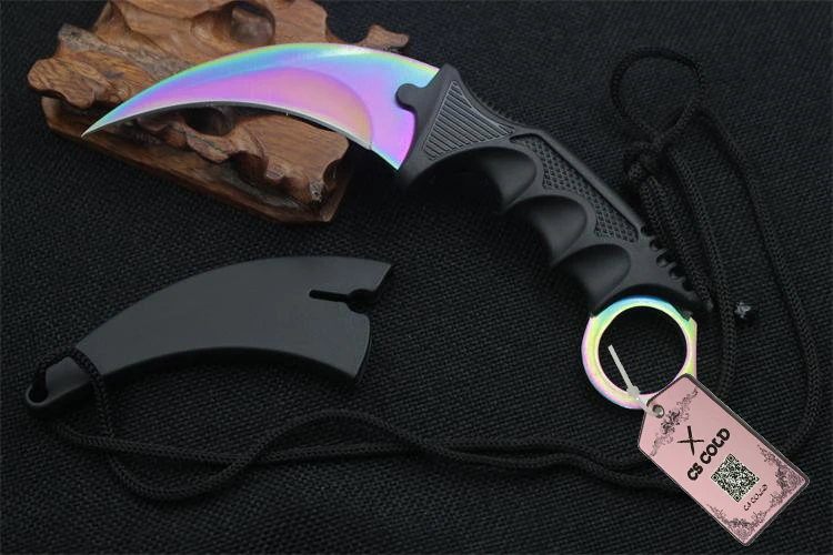 CS холодной csgo Karambit нож Тактический охотничий нож Открытый Отдых карман стали фиксированным лезвием Ножи Выживание спасения EDC инструменты