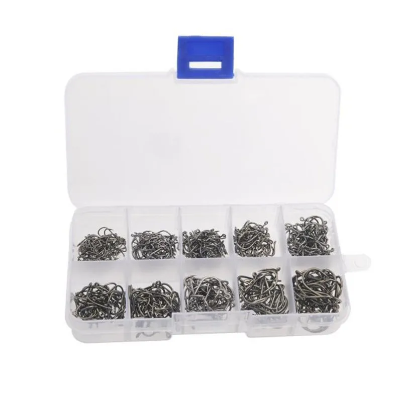 Fishhooks 500pcs Small Size Black Freshwater Fishhook with Plastic Box Fishing Acessorios Fishing Hooks Set#5S14 (3)