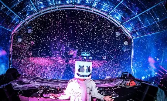 EDC электрическая Маргаритка карнавальный костюм реквизит латекс DJ Marshmello маска для Хеллоуина, карнавала, Рождества Маскарадная маска для вечеринки Косплей