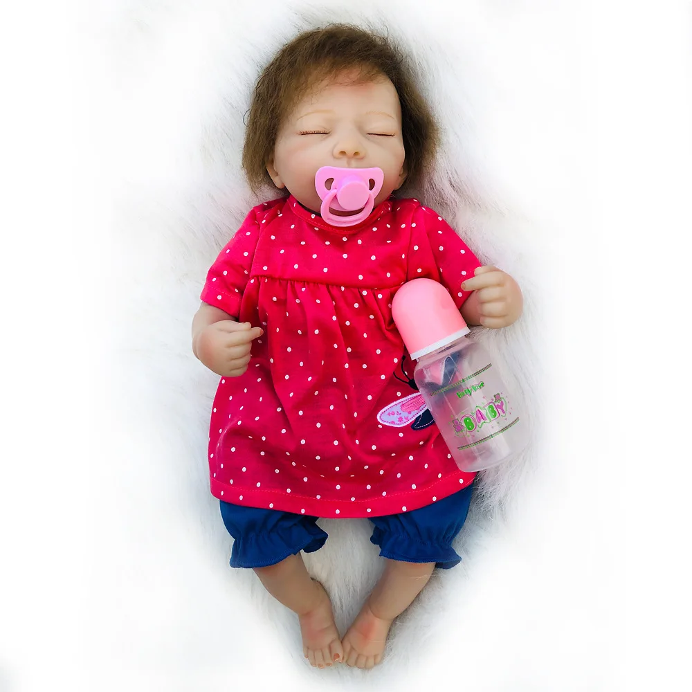 

18inch Cute BeBe Reborn Doll Cotton Body Silicone Reborn Baby Dolls Lifelike Newborn Baby Gift Babies Toy Brinquedos Juguetes