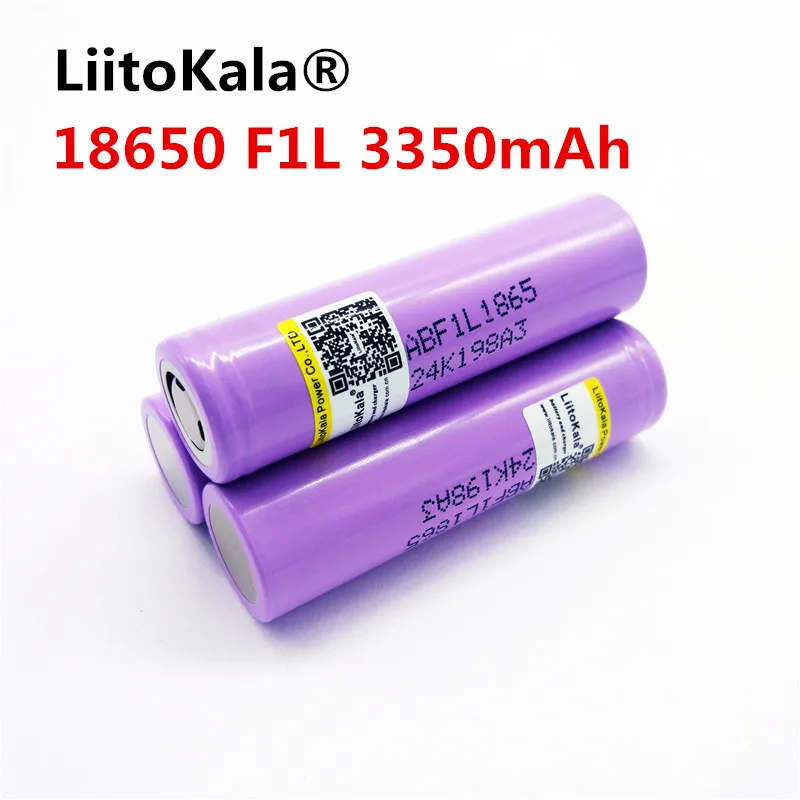 4 шт./лот liitokala 3,6 В 18650 INR18650 F1L 3350 мАч 4,2 В отрезать Перезаряжаемые Батарея